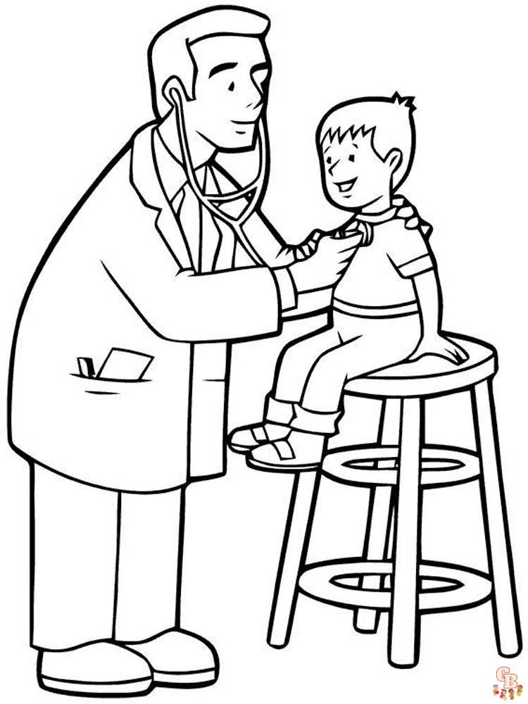 Páginas para colorir crianças para médicos 2023